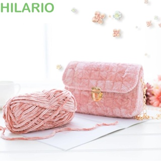 Hilario ไหมพรมถักโครเชต์ คุณภาพสูง หลากสี ให้เลือก DIY Chenille Velvet ถักด้วยมือ ให้ความอบอุ่น เสื้อกันหนาว ถักนิตติ้ง