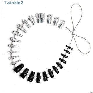 Twinkle เครื่องมือวัดขนาด สเตนเลส น็อตเมตริก และสลักเกลียว 14 นิ้ว และ 12 นิ้ว 26 ตัวผู้ และตัวเมีย