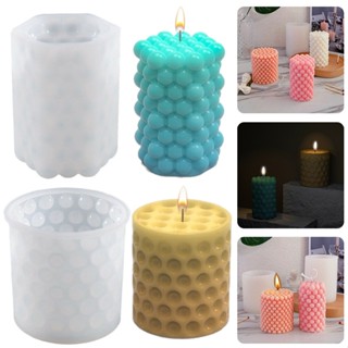 New 3D Geometric Cylinder Candle Silicone Moulds DIY Aromatherapy Soap Cake Mold