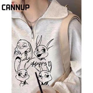 Cannup เสื้อผ้าผู้ญิง แขนยาว เสื้อฮู้ด คลุมหญิง สไตล์เกาหลี แฟชั่น A28J140