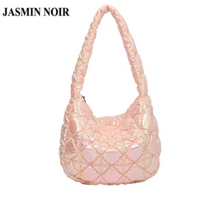 Jasmin NOIR กระเป๋าถือ กระเป๋าสะพายไหล่ หนังเทียม ลายสก๊อต ขนาดใหญ่ สําหรับสตรี