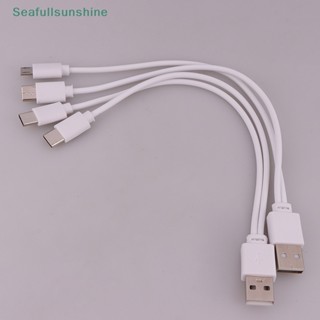 Seaf&gt; 2 in 1 สายชาร์จ USB ตัวผู้ เป็น Micro USB Type-C สําหรับ Android สมาร์ทโฟน แท็บเล็ต 1 ชิ้น