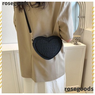 Rosegoods1 กระเป๋าถือแฟชั่น ผ้าสักหลาด รูปหัวใจ สีสันสดใส สไตล์เรโทร สําหรับผู้หญิง