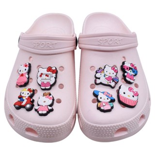 จี้รูปยูนิคอร์น แมว Jibbitz Hello Kitty Croc Jibbits Charm ไอศกรีม Jibits Crocks น่ารัก อุปกรณ์เสริม สําหรับตกแต่งรองเท้าเด็ก