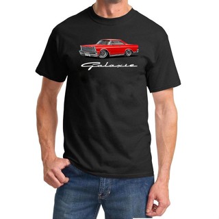 1965 Ford Galaxie 500 เสื้อยืดลําลอง แขนสั้น คอกลม พิมพ์ลาย สีพื้น