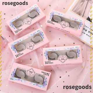 Rosegoods1 ขนตาปลอม ขนมิงค์เทียม ยาวธรรมชาติ สีดํา แฟชั่นสําหรับผู้หญิง