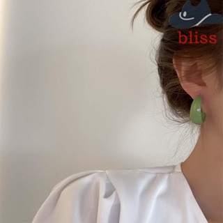 Bliss ต่างหูโลหะ รูปตัว C เครื่องประดับแฟชั่น สําหรับผู้หญิง