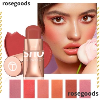 Rosegoods1 บลัชออน แบบแท่ง ครีมธรรมชาติ เรียบเนียน ปากกาเครื่องสําอาง เครื่องมือคอนทัวร์ ติดทนนาน เงาแก้ม บลัชเชอร์