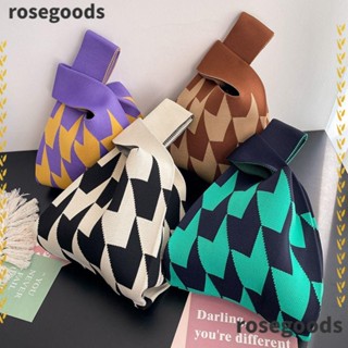 Rosegoods1 กระเป๋าถือ กระเป๋าช้อปปิ้ง ผ้าถัก ออกแบบเฉพาะ สําหรับผู้หญิง