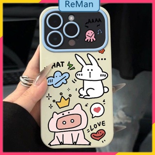          เคสโทรศัพท์มือถือนิ่ม ลายกระต่าย และหมู ขนาดใหญ่ สําหรับ Apple Iphone 14Promax 13pro 12 11 14Promax 14plus 13 12pro 12 11 pro max Xr Xs max 7 8 Plus 13 pro max 13 12 12pro 11promax