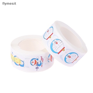 Flymesit สติกเกอร์ ลายการ์ตูนโดราเอมอน สําหรับติดตกแต่ง ม้วนของขวัญ 500 ชิ้น ต่อม้วน EN