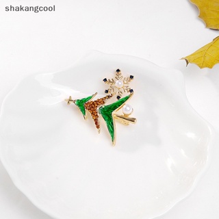 Shakangcool เข็มกลัดแฟชั่น รูปเกล็ดหิมะ ต้นคริสต์มาส ของขวัญ สําหรับผู้หญิง SGL