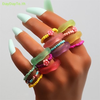 Daydayto แหวนเรซิ่นน่ารัก สีแคนดี้ สไตล์เกาหลี เครื่องประดับแฟชั่น สําหรับผู้หญิง