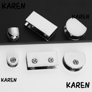 Karen แคลมป์หนีบกระจก อัลลอย แบบหนา สําหรับวางแก้ว 2 ชิ้น