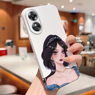 เคสโทรศัพท์มือถือแบบแข็ง กันรอยกล้อง ลายเจ้าหญิงสวยงาม สําหรับ OPPO A16 A16s A16e A16k A54s A54 A36 A76 A96 A52 A72 A92