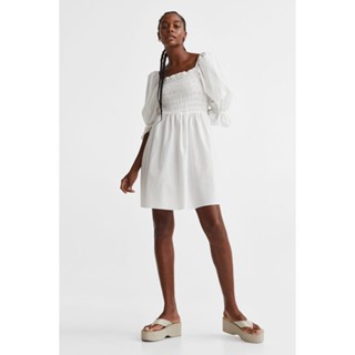 H&amp;M  Woman Puff-sleeved seersucker dress 1120569_1