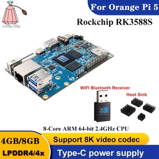 บอร์ดทดลอง WIFI กิกะบิต 8K ตัวรับสัญญาณ WIFI BT 2 in 1 สําหรับ Orange Pi 5 RAM RK3588S 8-Core ARM 64Bit