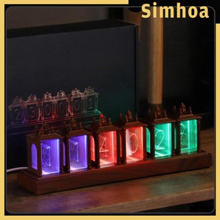 [SIMHOA] Nixie Tube นาฬิกาตั้งโต๊ะ RGB อเนกประสงค์ แบบพกพา สําหรับตกแต่งบ้าน ห้องนอน DIY