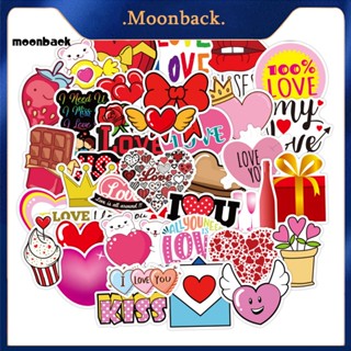 &lt;moonback&gt; สติกเกอร์ PVC ลายกราฟฟิตี้ เป็นมิตรกับสิ่งแวดล้อม ลอกออกได้ สําหรับติดตกแต่งสมุดโน้ต วันวาเลนไทน์ 50 ชิ้น