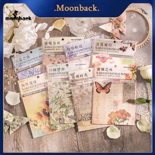 &lt;moonback&gt; แผ่นกระดาษการ์ด 8 แบบ สําหรับตกแต่งสมุดไดอารี่ อัลบั้ม การ์ด 30 แผ่น