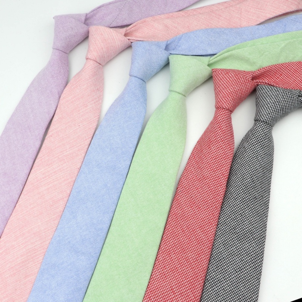 Zonfaz 6 ซม.100 % ผ ้ าฝ ้ าย Colorf เนคไทสําหรับผู ้ ชายผอม Casual Ties ทุกวัน Neckwear งานแต ่ งงาน Cravat อุปกรณ ์ เสริมของขวัญ
