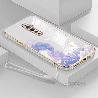 เคสโทรศัพท์มือถือซิลิโคน ลายกวางน่ารัก พร้อมสายคล้อง สําหรับ oppo reno oppo reno 2 oppo reno 2F oppo reno 3 oppo reno 3 pro