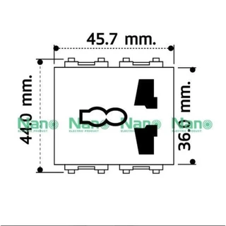 NANO เต้ารับสากล Universal ขนาด 2 ช่อง ปลั๊กสากล