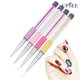 Upsee❀แปรงปากกาเพ้นท์เล็บยูวีเจล ด้ามจับลูกปัด หลากสี สําหรับตกแต่งเล็บ DIY