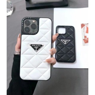 Fashion Luxury Cubic Plaid Brand Logo Leather Case for iPhone 14promax 14 Plus 13 Pro Max 12 Promax 14pro 13pro 12pro 14plus Phone Protective Shell Cover