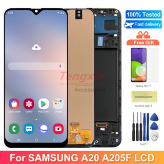 หน้าจอแสดงผล Lcd A20 พร้อมกรอบ แบบเปลี่ยน สําหรับ Samsung Galaxy A20 A205F DS A205G DS