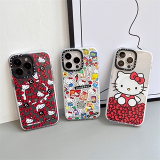 【Hello Kitty】casetify เคสป้องกันโทรศัพท์มือถืออะคริลิค แบบแม่เหล็ก ลายตัวอักษร สําหรับ iPhone 14 Pro MAX 11 12 13 Pro MAX 14 Plus