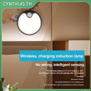 USB แบตเตอรี่โคมไฟผนัง Led ไร้สาย Motion Sensor ไฟกลางคืนห้องนอนบันไดตู้เสื้อผ้าแสง Cynthia