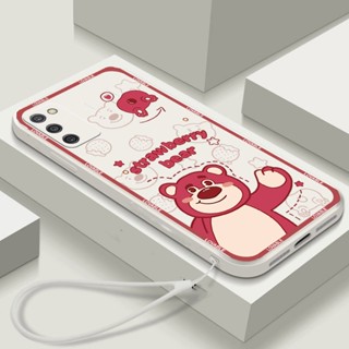 เคสโทรศัพท์มือถือ TPU กันกระแทก ลายการ์ตูนหมีสตรอเบอร์รี่น่ารัก สําหรับ Samsung Galaxy A02S A20S A10 M10 A03 Core A11 A21S A71 A7 2018 S10 Plus