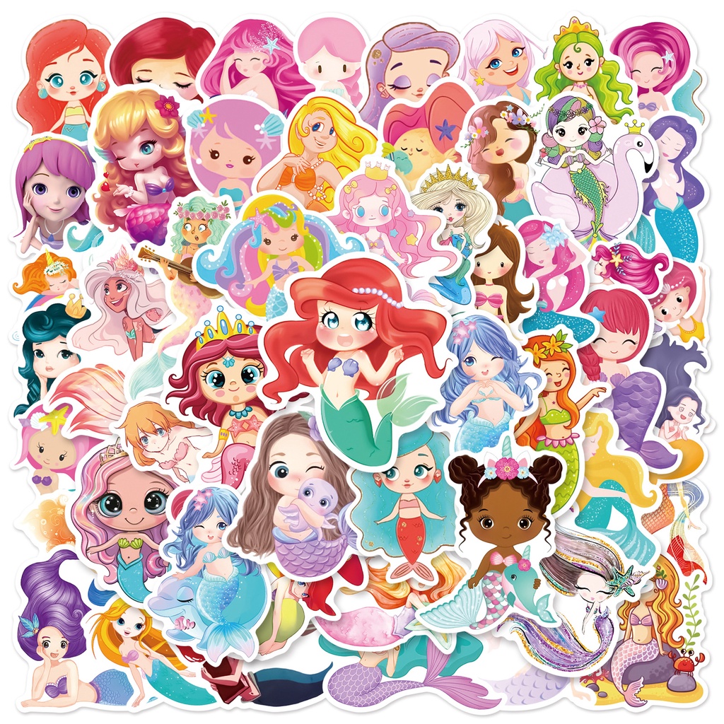 ❉ Q Little Mermaid Series 03 Stickers ❉ 50Pcs/Set Waterproof DIY Fashion Decals Doodle Stickers