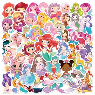 ❉ Q Little Mermaid Series 03 สติกเกอร์ สําหรับติดตกแต่ง ❉ สติกเกอร์แฟชั่น กันน้ํา DIY 50 ชิ้น/เซต