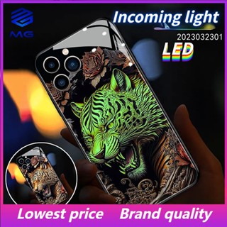 Mg เคสโทรศัพท์มือถือ LED ลายมังกร เสือ สําหรับ iPhone 14Promax 14plus 13Promax 12ProMax 7plus 8plus XR XS X XSMAX 11ProMax 11pro