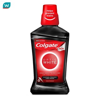 Colgate คอลเกต อ๊อพติค ไวท์ น้ำยาบ้วนปาก ชาร์โคล เฟรชมิ้นท์ …