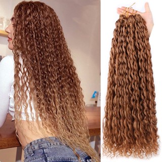 24 นิ้ว Afro Curl Ombre สังเคราะห์ โครเชต์ ถักเปีย หยิก หลวม น้ํา คลื่น ถักเปีย ต่อผม สําหรับผู้หญิง