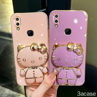 เคสโทรศัพท์มือถือ ซิลิโคนนุ่ม TPU ลายการ์ตูนเฮลโลคิตตี 3D พร้อมที่ตั้งวาง สําหรับ Vivo 1814 1815 1816 1817 1811 1810 1807 1726 1727 1723 1725 1806 1804