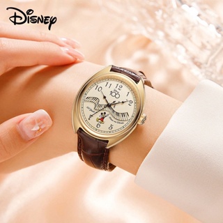 Disney ครบรอบ 100 ปี ของแท้ นาฬิกาข้อมือควอตซ์ แฟชั่น สไตล์เรโทร หรูหรา สําหรับผู้หญิง