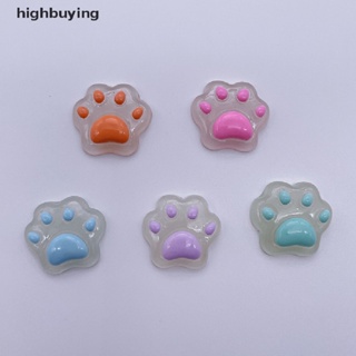 [highbuying] ตุ๊กตาฟิกเกอร์เรซิ่น รูปอุ้งเท้าแมว เรืองแสง ขนาดเล็ก น่ารัก สําหรับตกแต่งบ้าน และสวน 2 ชิ้น