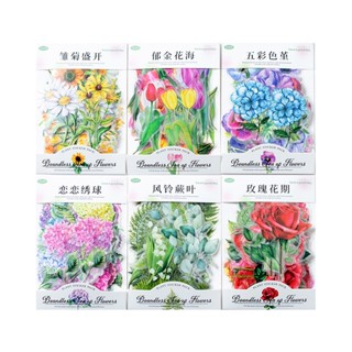 สติกเกอร์ ลายดอกไม้ สําหรับตกแต่งสมุดภาพ พฤกษศาสตร์ 100 แผ่น 6 แบบ