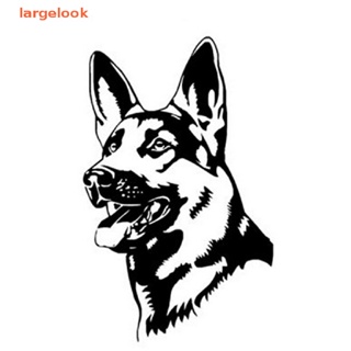 [largelook] สติกเกอร์ ลาย GERMAN SHEPHERD DOG สีขาว แฟชั่นคลาสสิก สําหรับติดตกแต่งรถยนต์