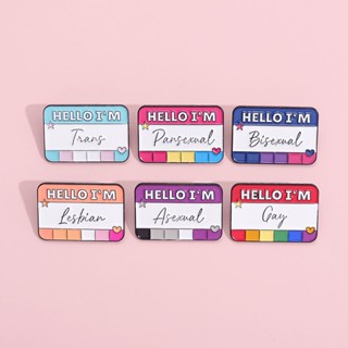 พร้อมส่ง เข็มกลัด รูป Hello I Am Enamel Pins LGBT สร้างสรรค์ เครื่องประดับ สําหรับเพื่อน