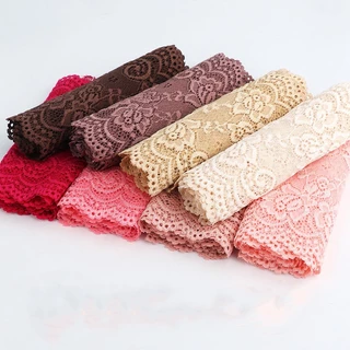 ผ้าลูกไม้ แบบนิ่ม ยืดหยุ่น กว้าง 15 ซม. * 1 ม. สีขาว และสีดํา สําหรับตกแต่งบ้าน DIY