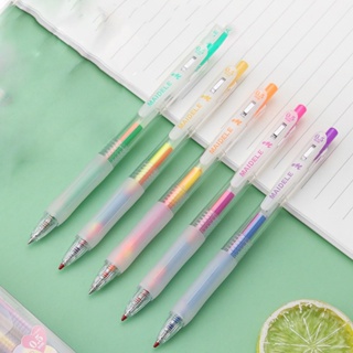 ปากกาเจลไล่โทนสีรุ้ง ปากกาน้ํา ยืดหดได้ ความงามสูง นักเรียน หลายสี ปากกาบัญชีมือ