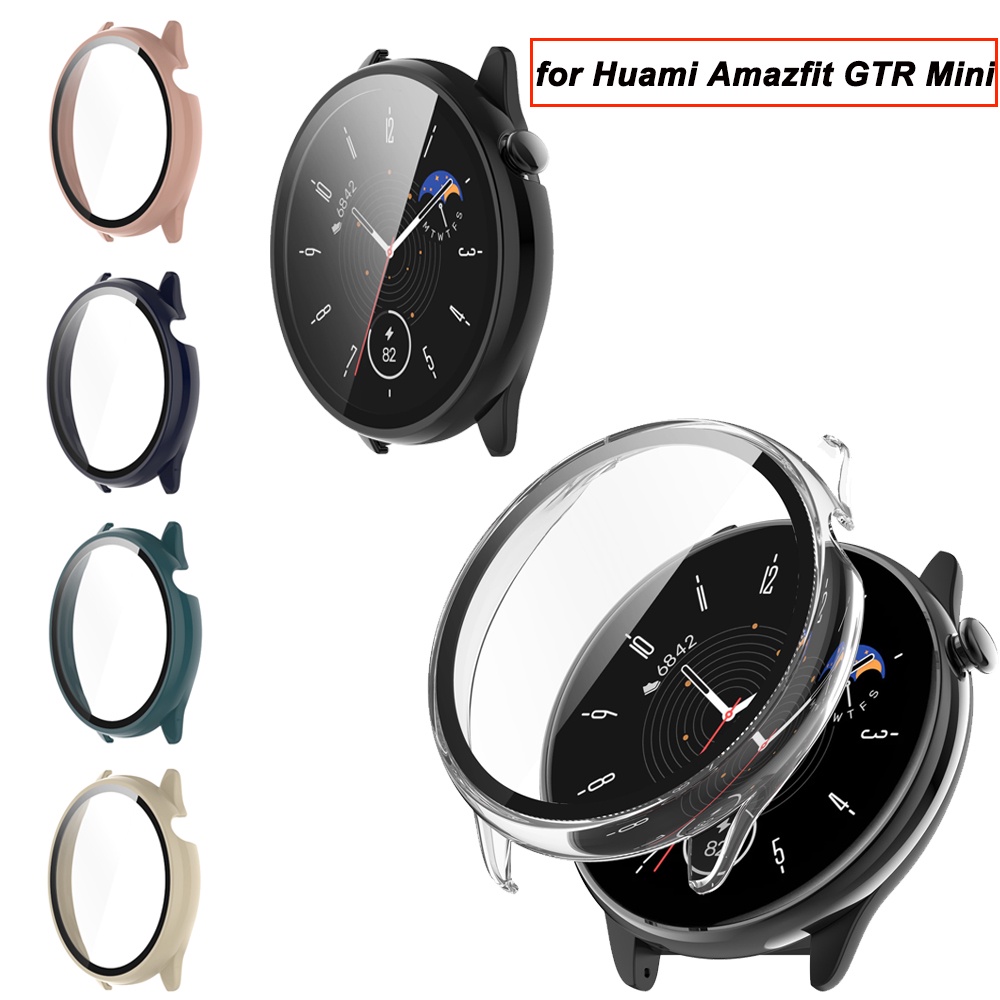 เคส + ตัวป้องกันหน้าจอ สําหรับ Huami Amazfit GTR Mini เคสกันกระแทก กรอบ PC แบบแข็ง + กระจกนิรภัย กันรอยขีดข่วน HD แบบบาง
