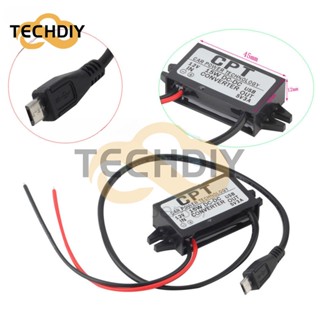 อะแดปเตอร์แปลงพาวเวอร์ซัพพลาย DC/DC 12V เป็น 5V 3A 15W Micro USB สําหรับรถยนต์