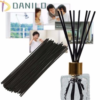 Danilo แท่งไฟเบอร์หวาย Diy สําหรับห้องนอนห้องน้ําน้ํามันหอมระเหยสีดํา 20 ซม. 3 มม.