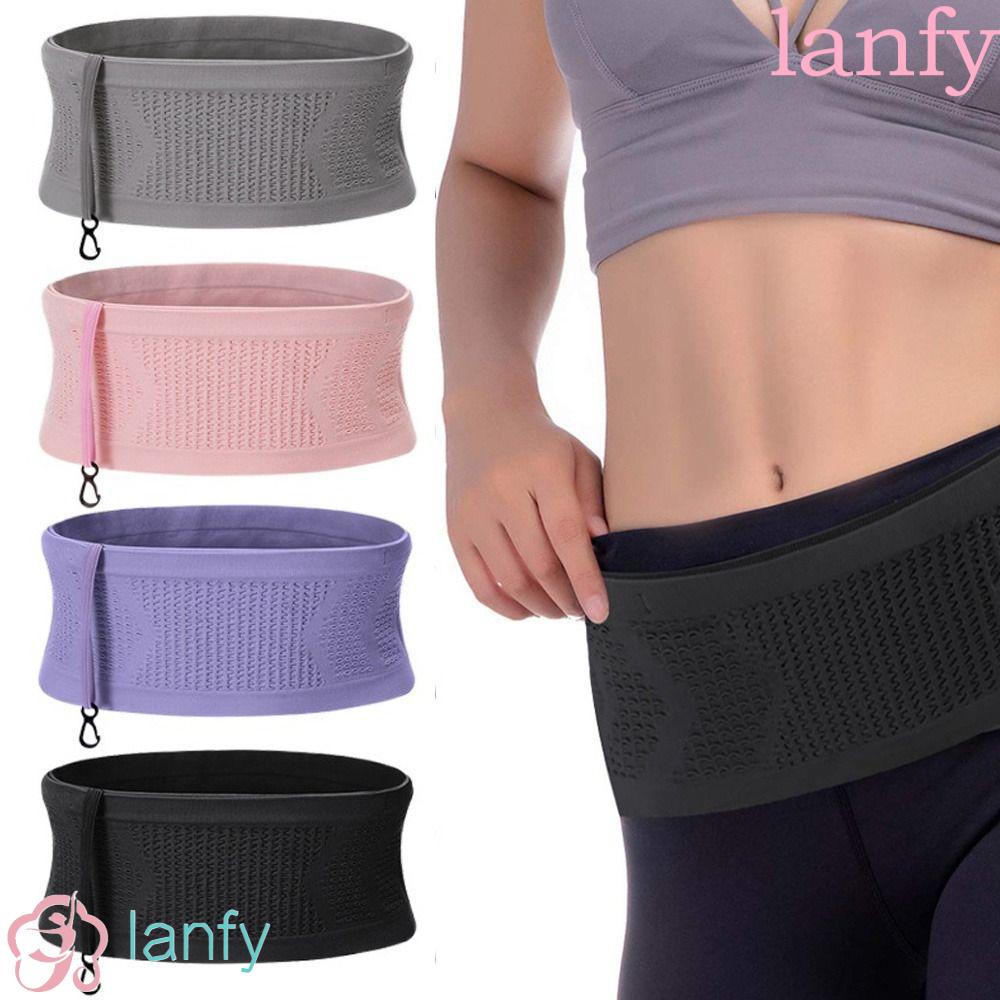Lanfy กระเป๋าคาดเอว ใส่โทรศัพท์มือถือ เข็มขัดเงิน บัตรได้ มองไม่เห็น สําหรับผู้หญิง ผู้ชาย ฟิตเนส เล่นกีฬา